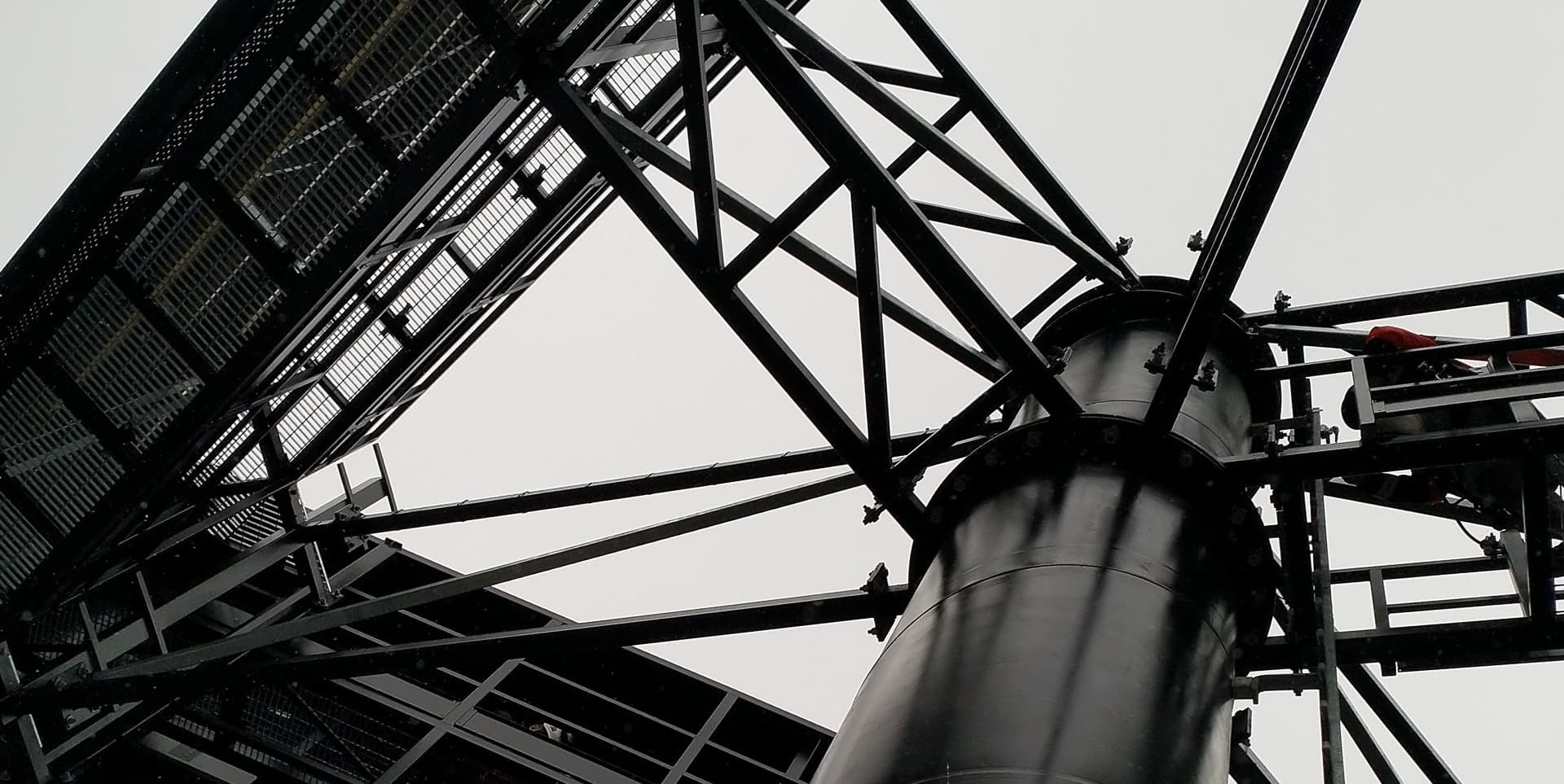 Internal steel framework for 14m high self-supporting advertising billboard structure Greenwood Street Hamilton